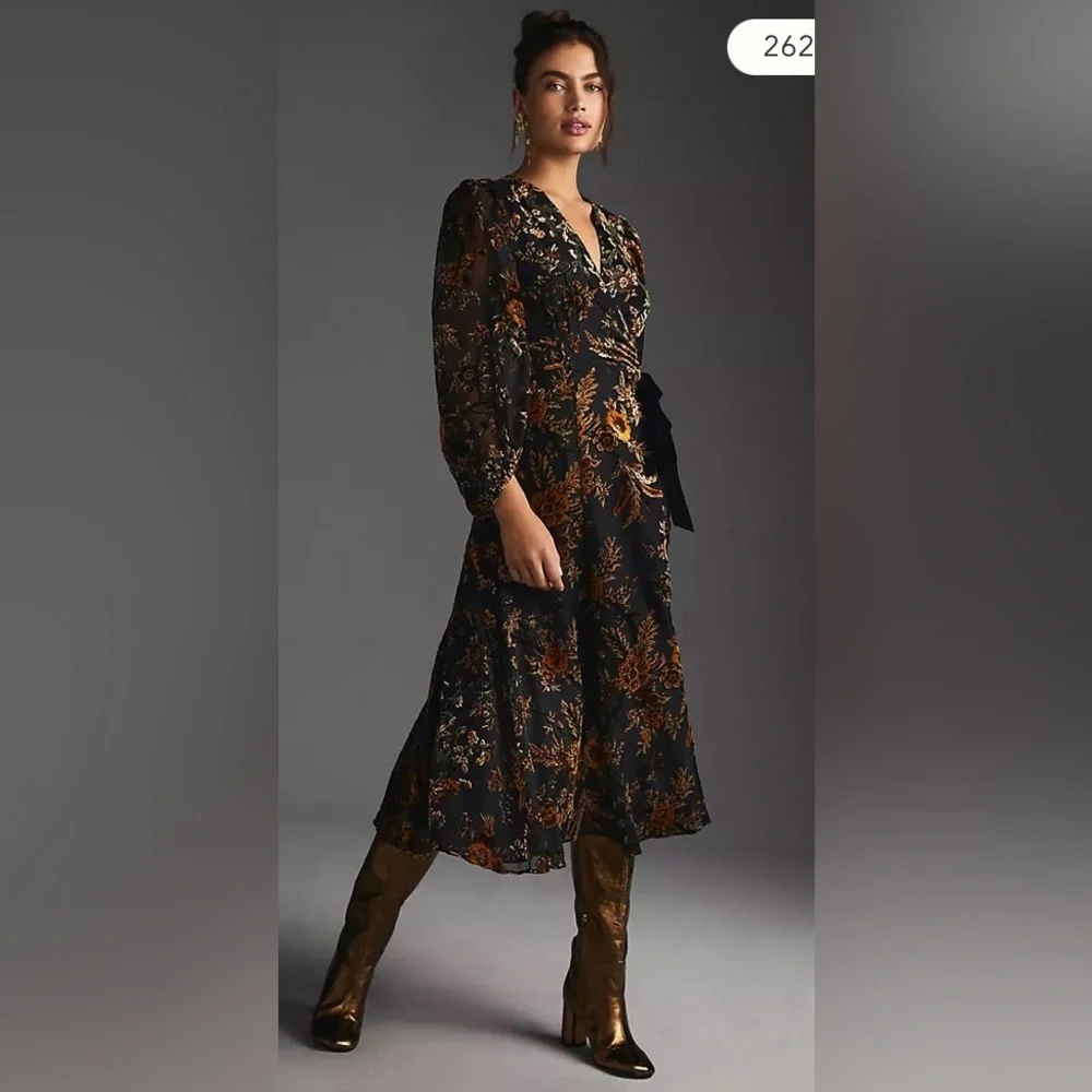 💥PRICE DROP💥 Hutch Amerie Midi Wrap Dress - Picture 1 of 8